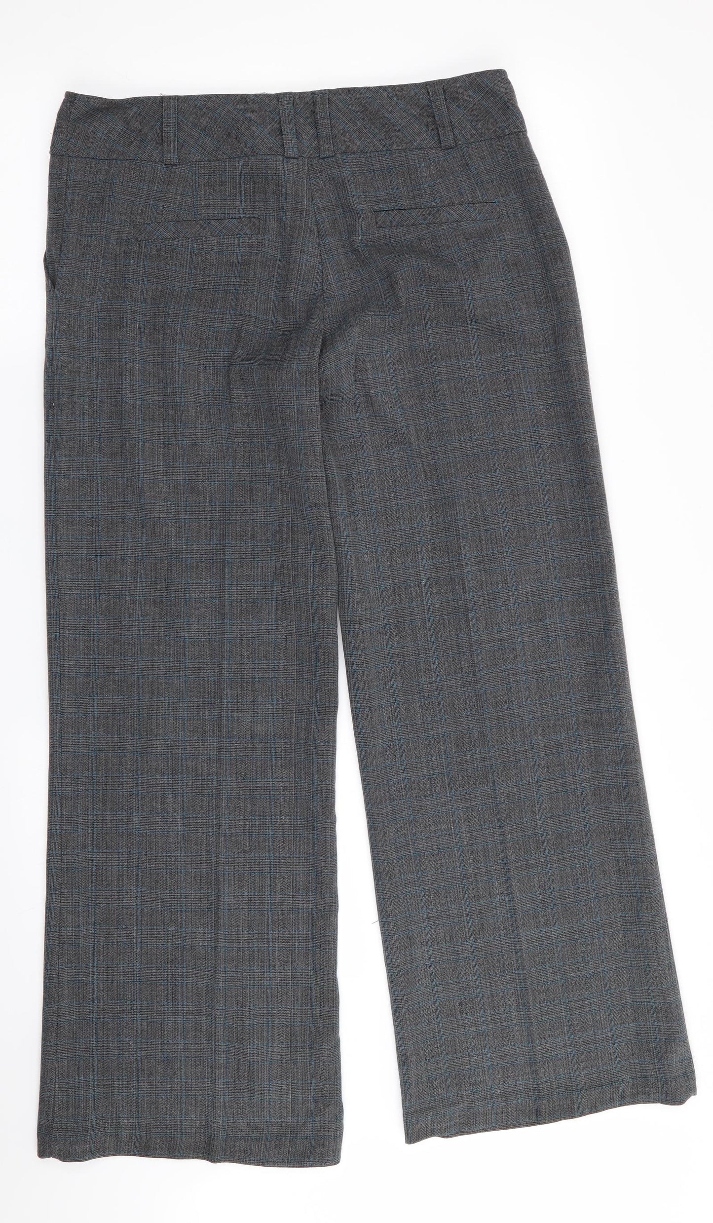 Dunnes Womens Grey Check  Trousers  Size 10 L29 in