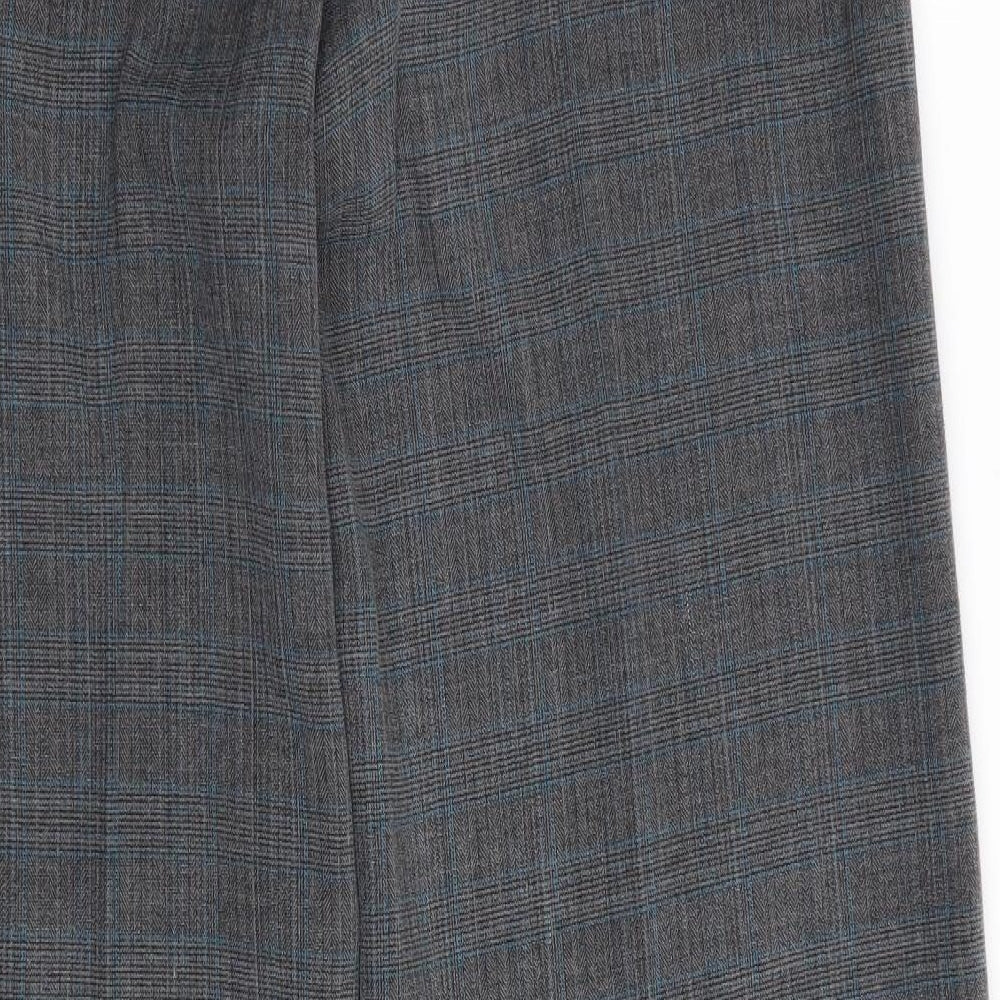 Dunnes Womens Grey Check  Trousers  Size 10 L29 in