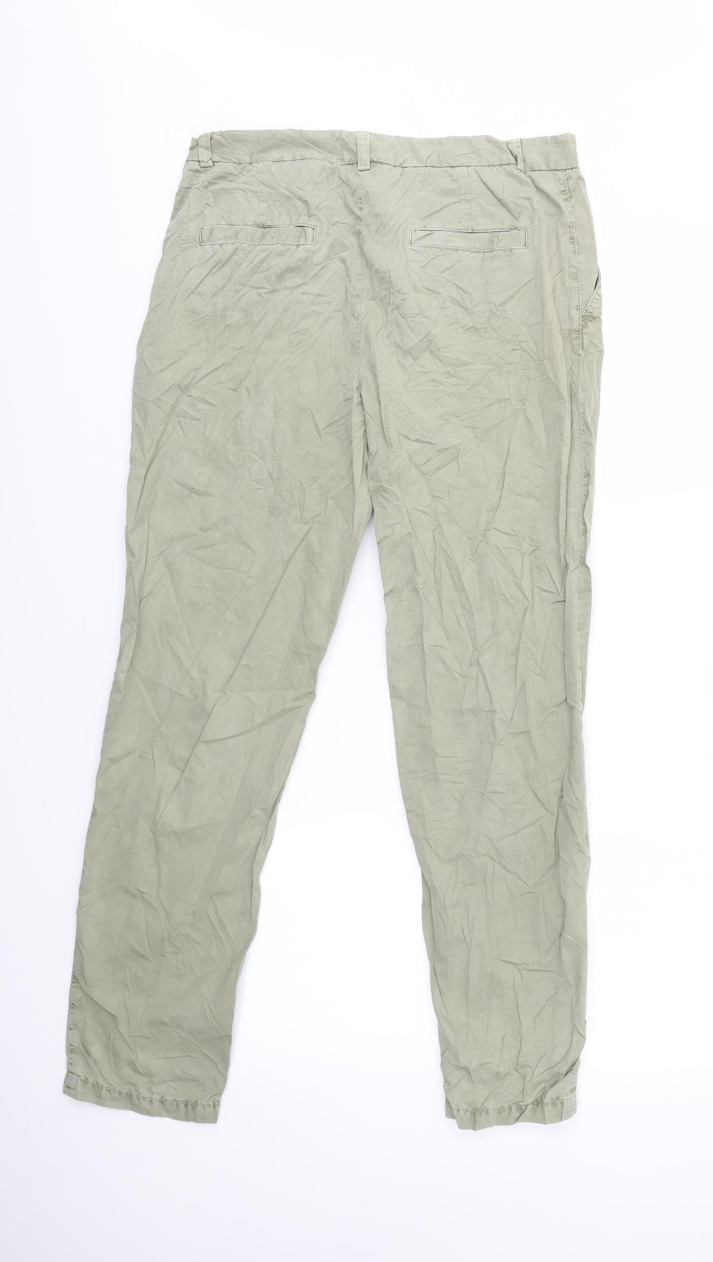M&S Womens Green   Trousers  Size 12 L28 in