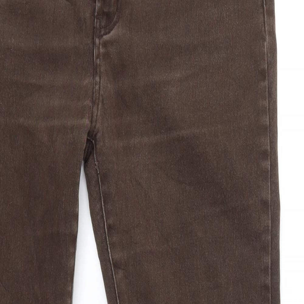 Preworn Womens Brown   Straight Jeans Size 14 L29 in