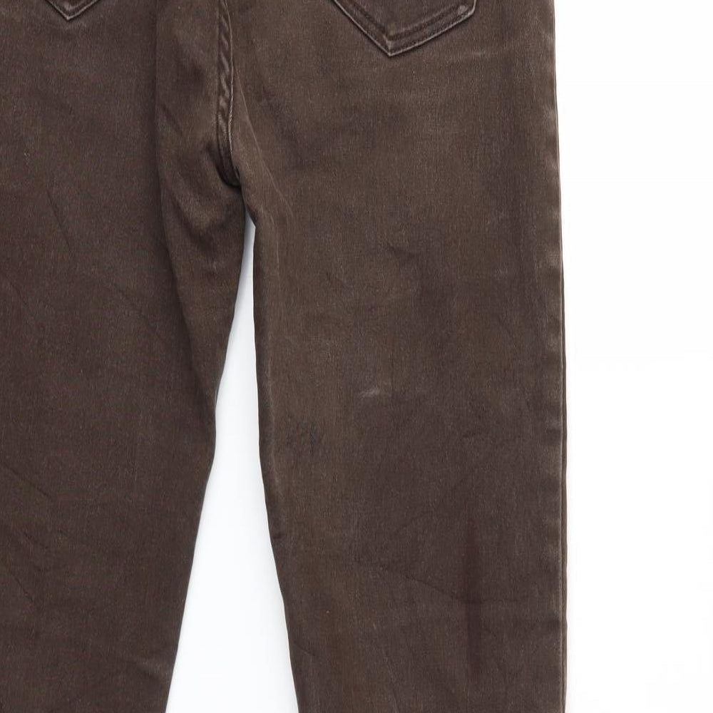 Preworn Womens Brown   Straight Jeans Size 14 L29 in