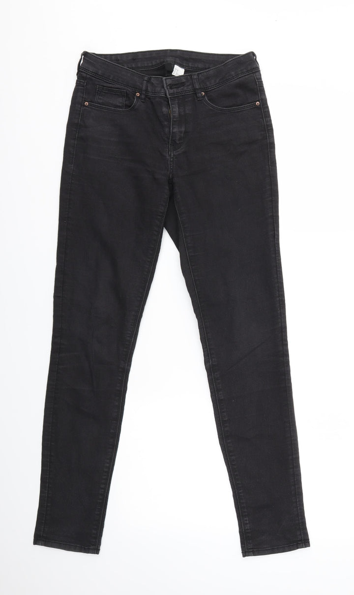 H&M Womens Black Skinny Jeans Size 10 L28 in