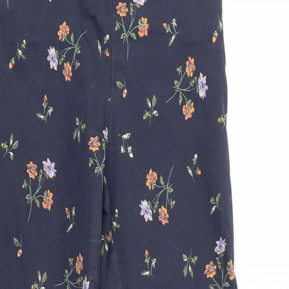 H&M Womens Multicoloured Floral  Trousers  Size 8 L27 in