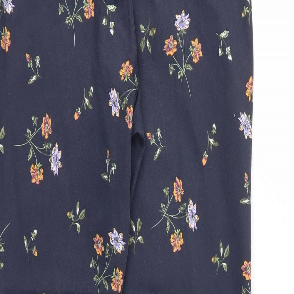 H&M Womens Multicoloured Floral  Trousers  Size 8 L27 in