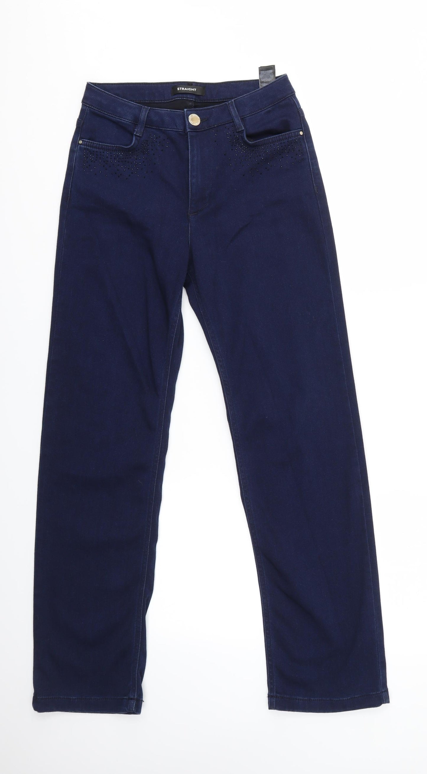 M&S Womens Blue   Straight Jeans Size 10 L28 in