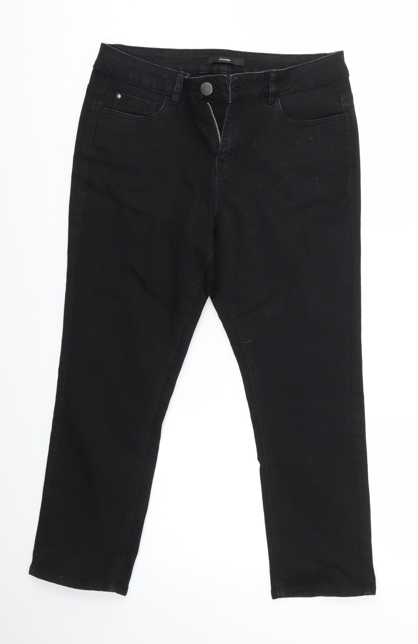 George Womens Black   Cropped Jeans Size 14 L23 in