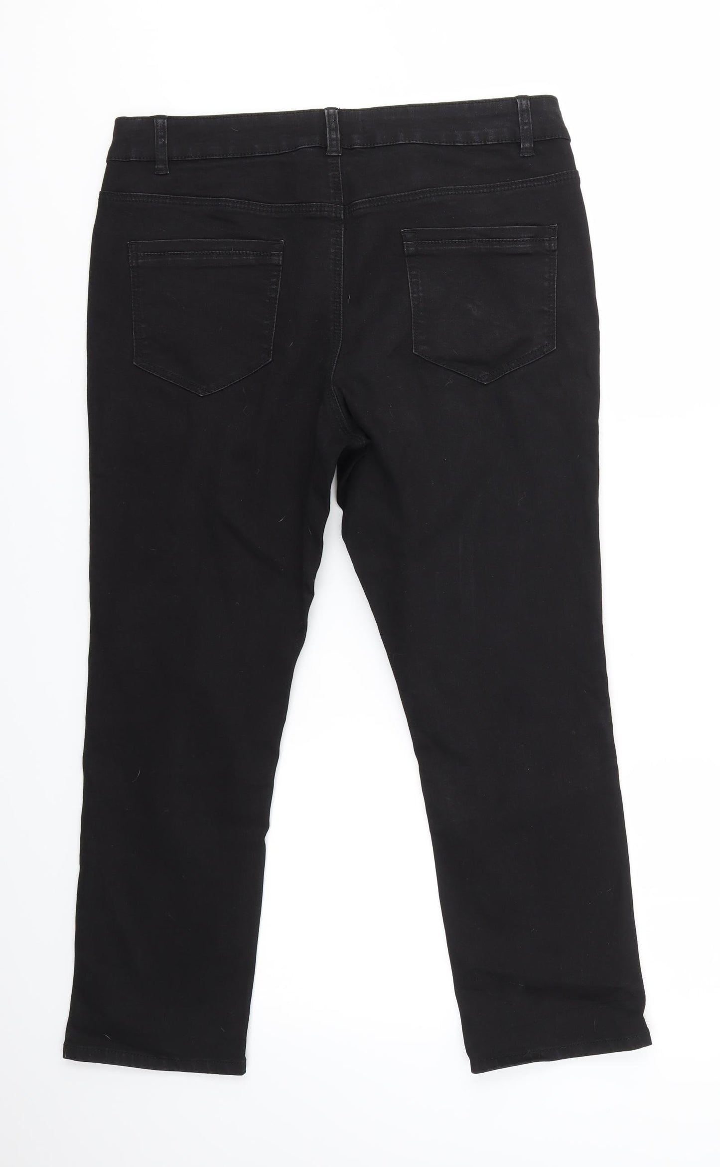 George Womens Black   Cropped Jeans Size 14 L23 in