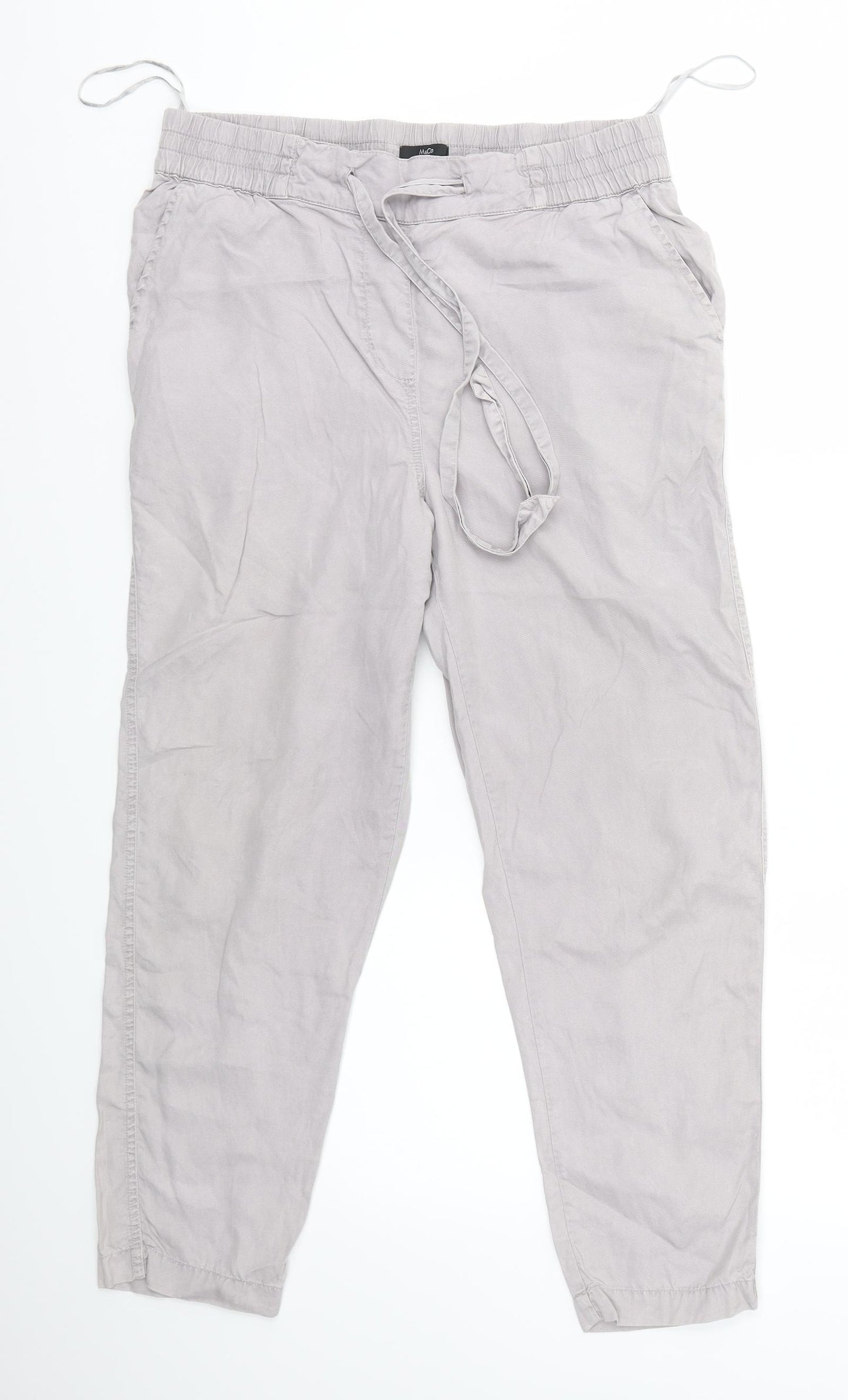 M&Co Womens Grey   Trousers  Size 10 L24 in
