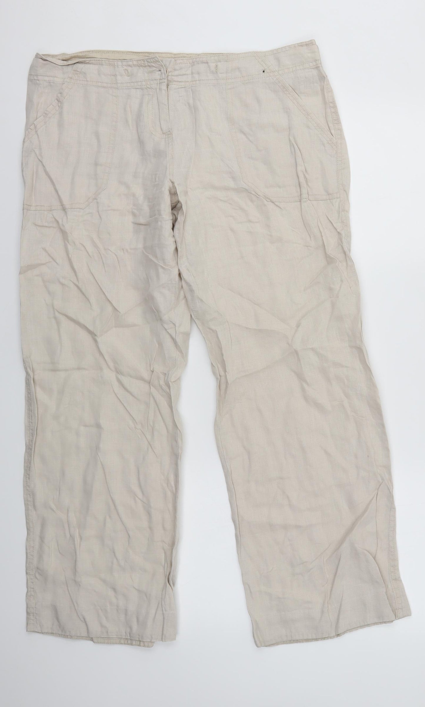 Primark Womens Beige   Trousers  Size 14 L36 in