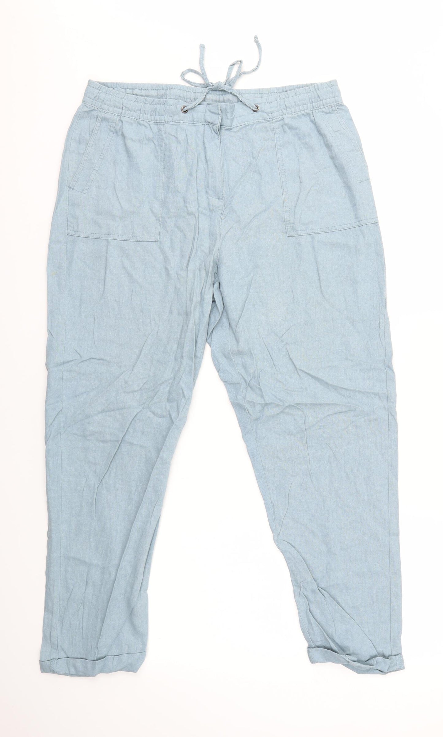 Bonmarché Womens Blue   Trousers  Size 14 L25 in