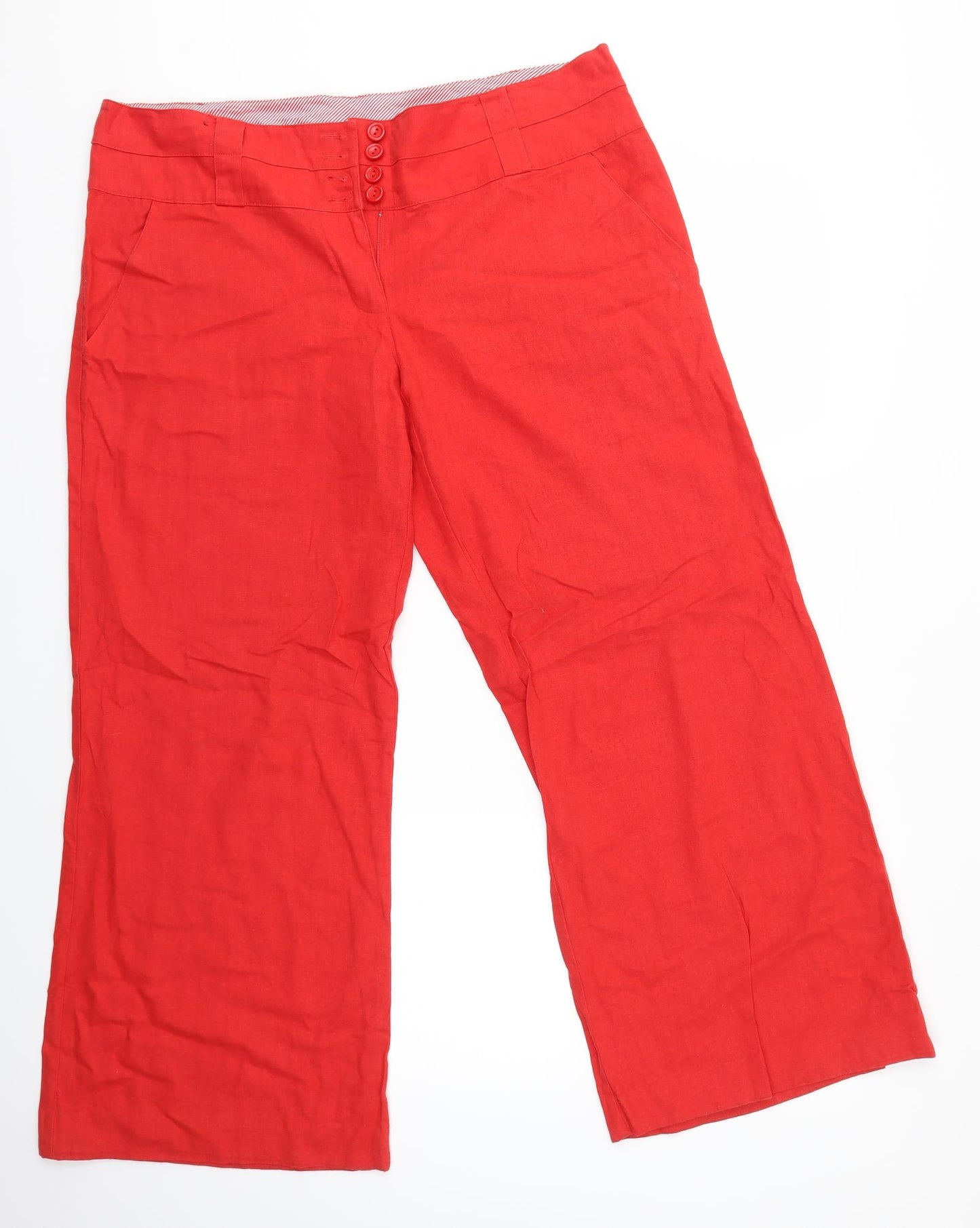New Look Womens Red   Trousers  Size 16 L28 in