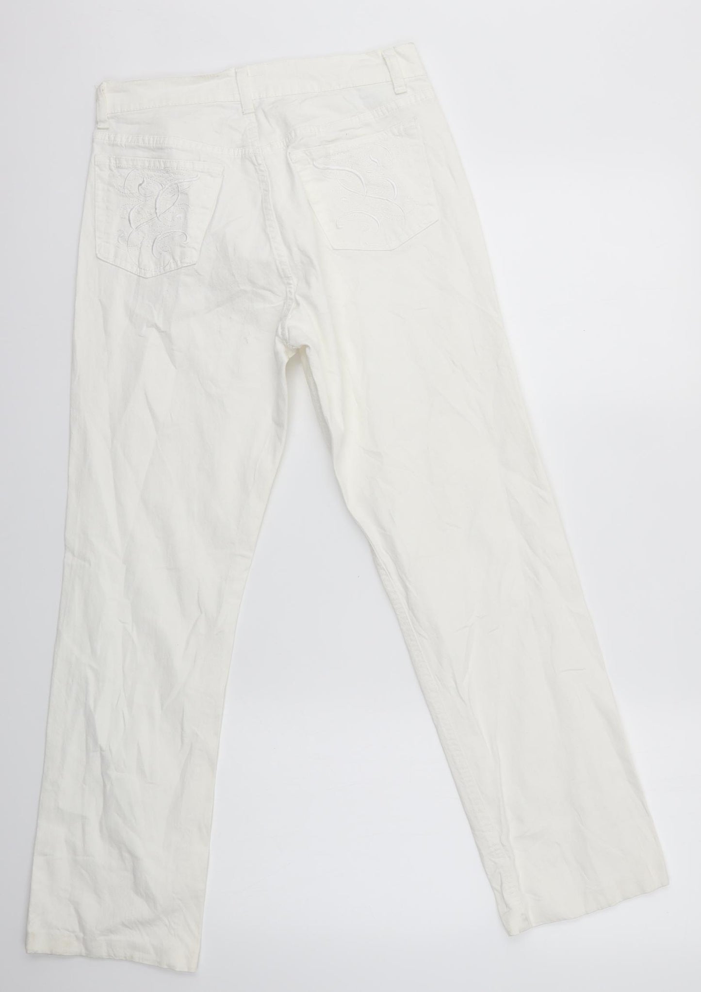 BESSIE Womens White   Bootcut Jeans Size 30 in L30 in