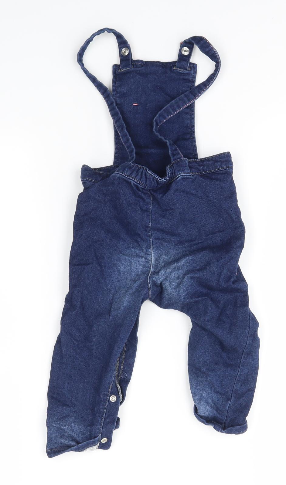 Nutmeg Girls Blue   Dungaree One-Piece Size 12-18 Months