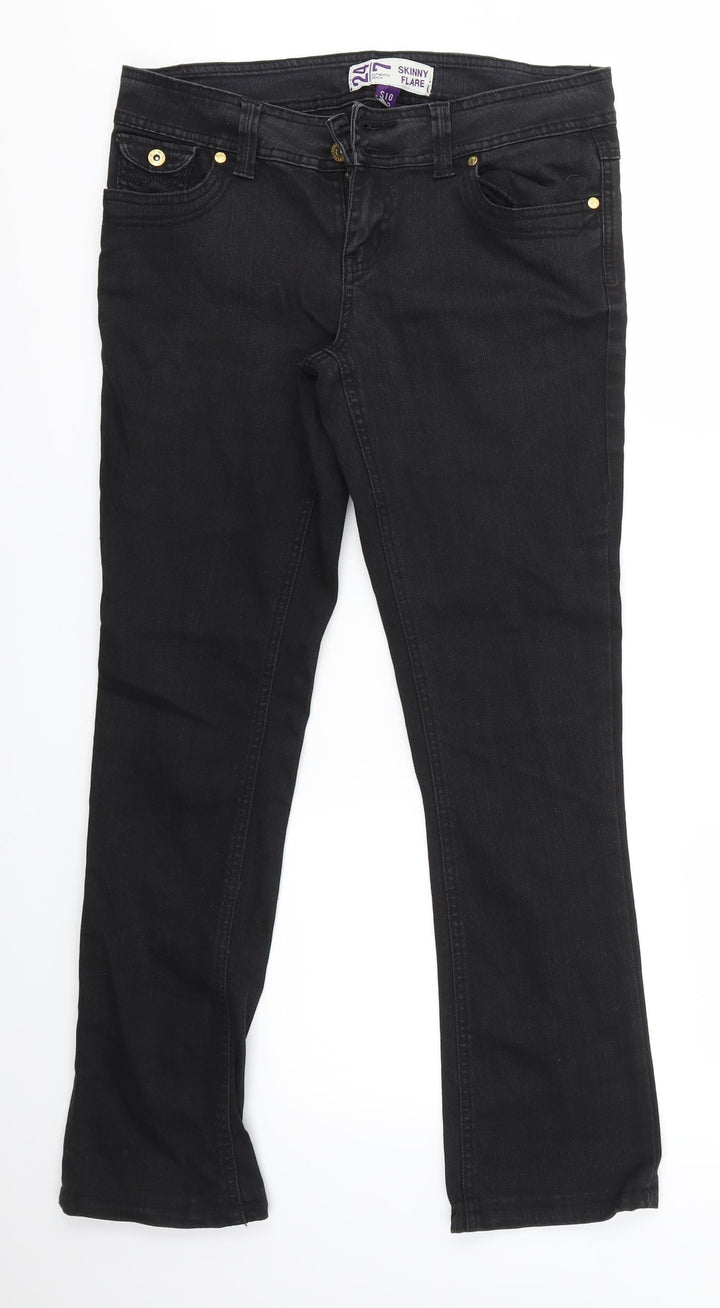24/7 Authentic Denim Womens Black   Skinny Jeans Size 10 L28 in - FLARE