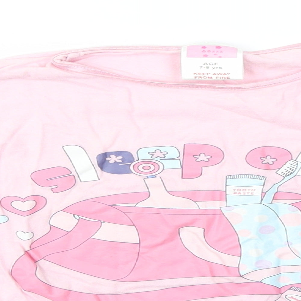 Preworn Girls Multicoloured Solid  Top Pyjama Top Size 7-8 Years  - SLEEPOVER