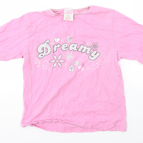 Preworn Girls Pink Solid  Top Pyjama Top Size 7-8 Years  - DREAMY
