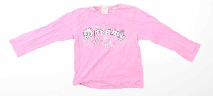 Preworn Girls Pink Solid Top Pyjama Top Size 7-8 Years - DREAMY