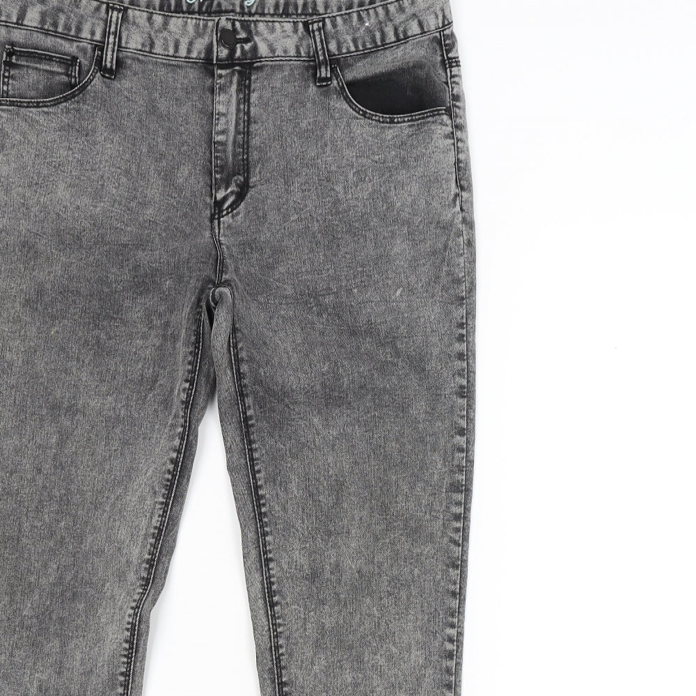 DENIM CO. Womens Grey   Skinny Jeans Size 14 L27 in