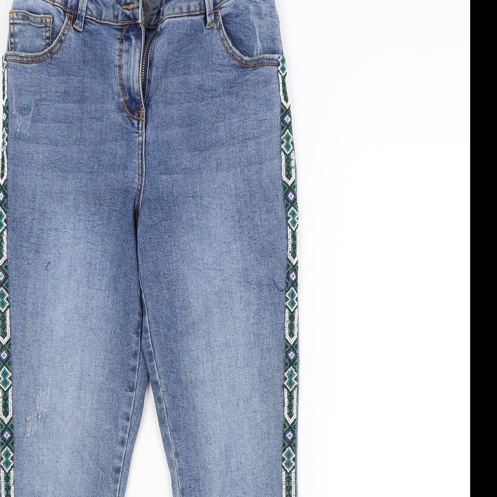 /DENIM Womens Blue Argyle/Diamond  Skinny Jeans Size 10 L26 in