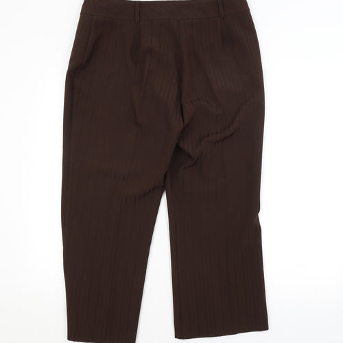 Berkertex Womens Brown Striped  Trousers  Size 14 L25 in