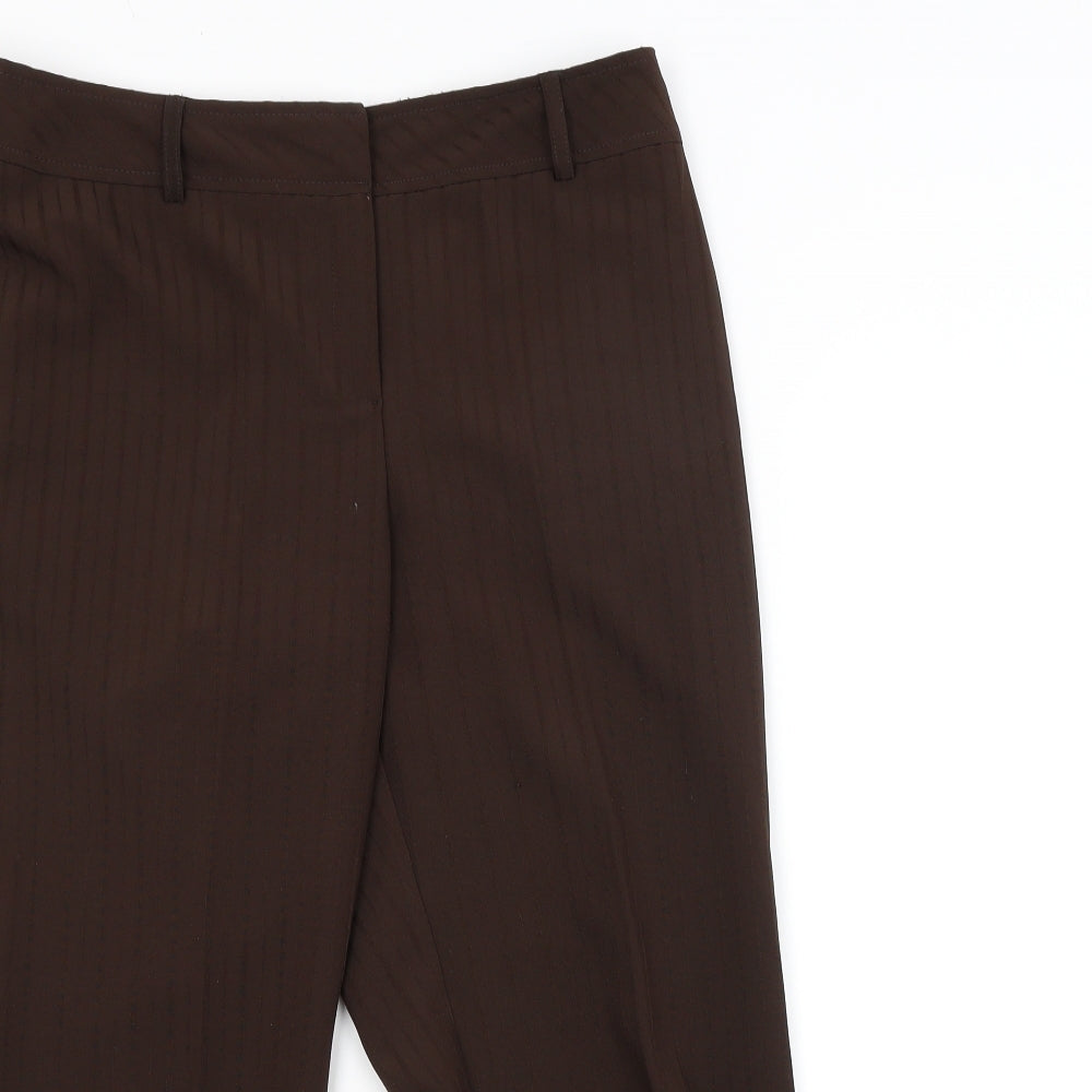 Berkertex Womens Brown Striped  Trousers  Size 14 L25 in