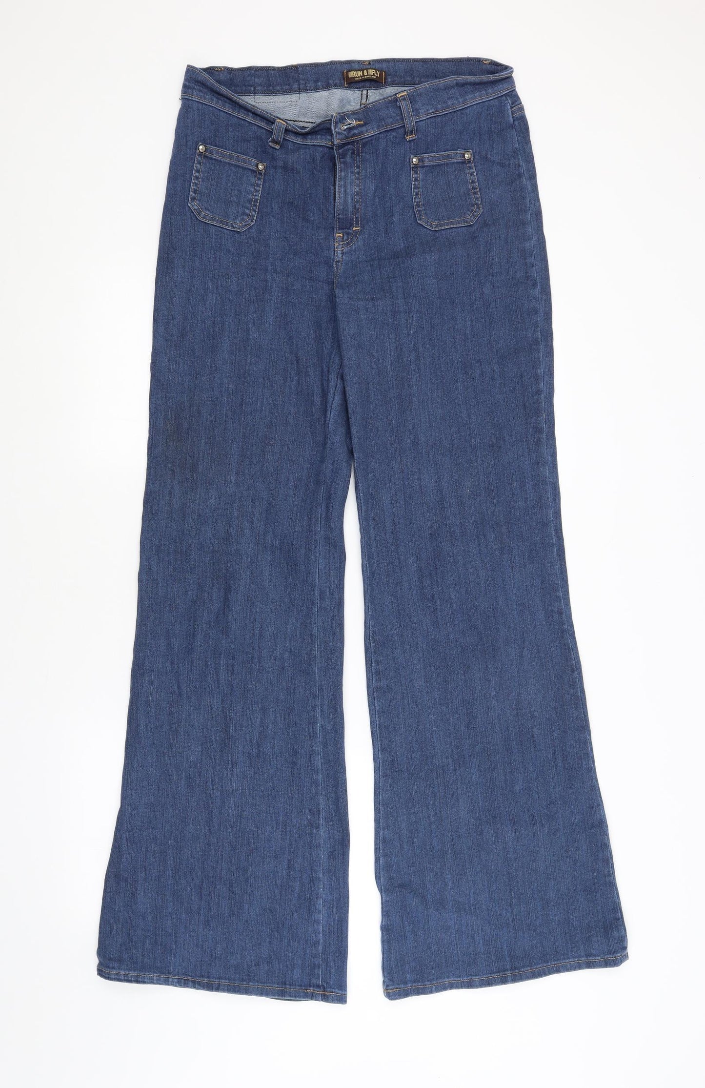 Run & Fly Womens Blue   Bootcut Jeans Size 12 L34 in