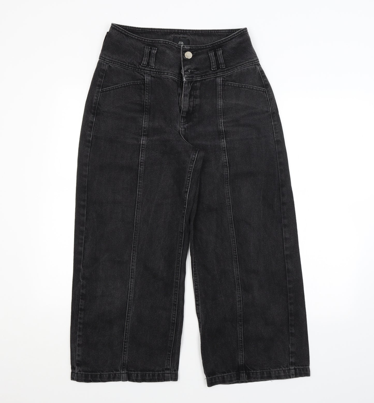 River Island Womens Grey   Straight Jeans Size 12 L24 in