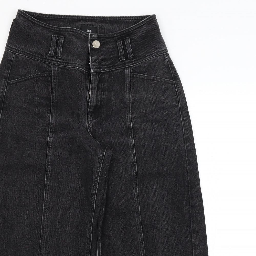 River Island Womens Grey   Straight Jeans Size 12 L24 in
