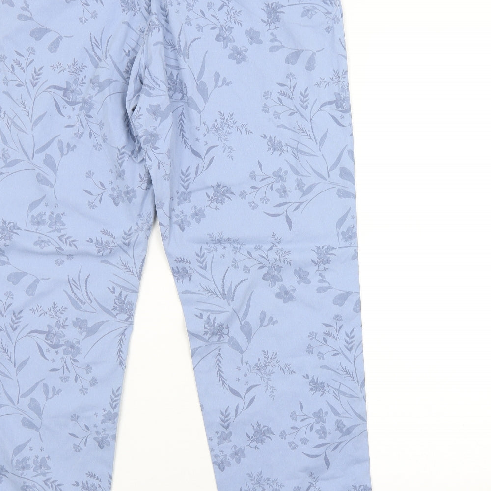 M&S Womens Blue Floral  Straight Jeans Size 14 L27 in