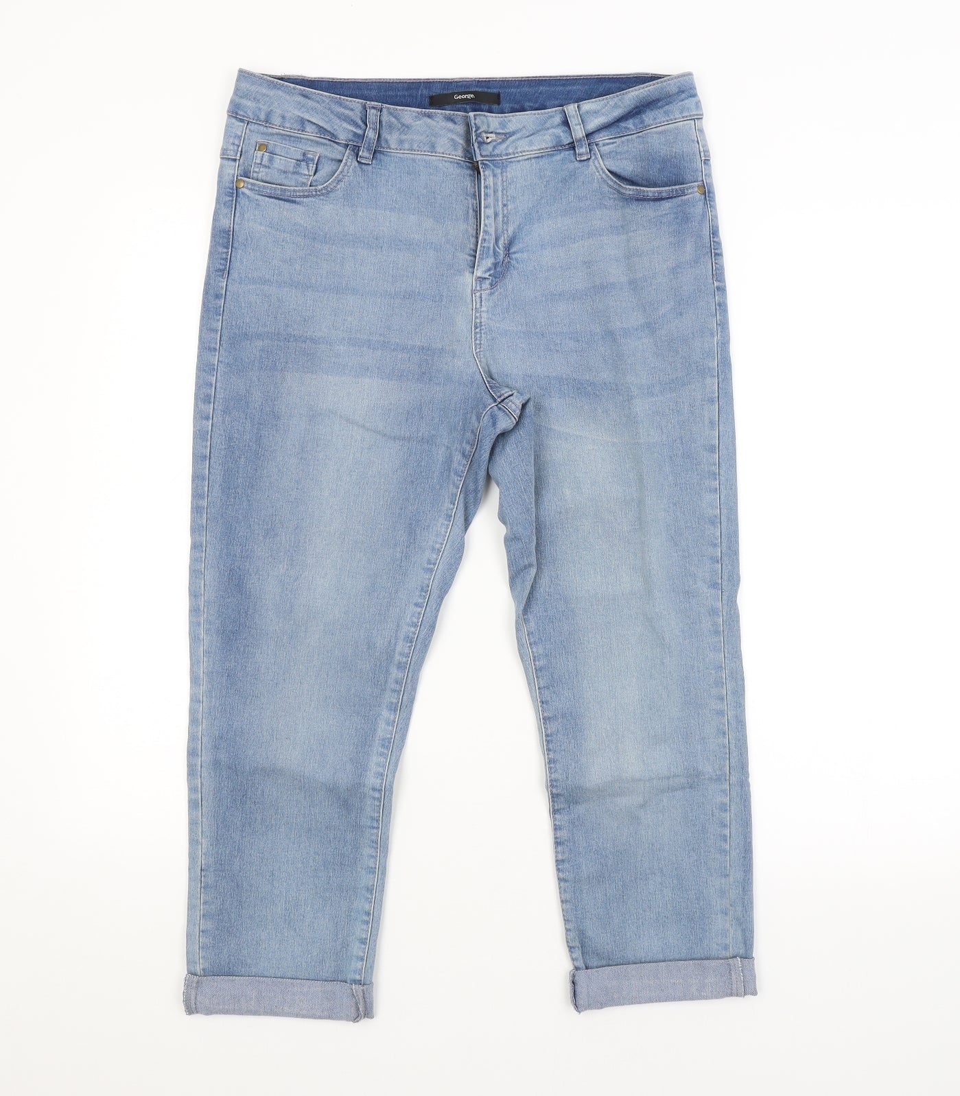 George Womens Blue   Cropped Jeans Size 14 L21 in