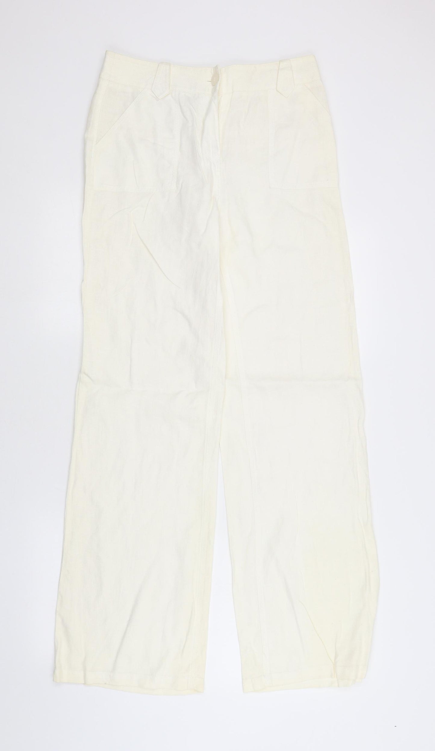 Per Una Womens White   Trousers  Size 8 L31 in