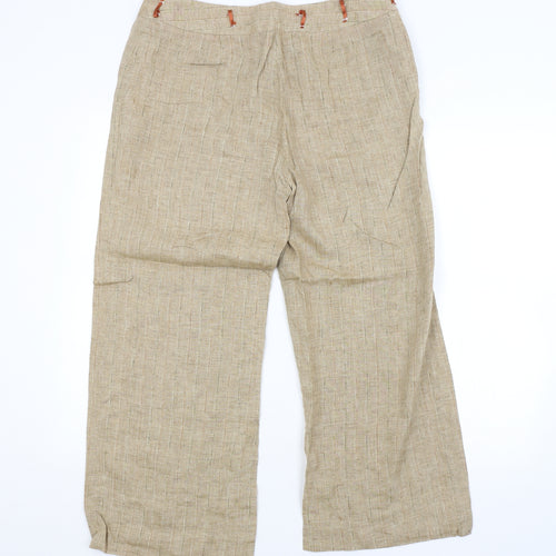 Phase Eight Womens Brown Striped  Trousers  Size 14 L26 in