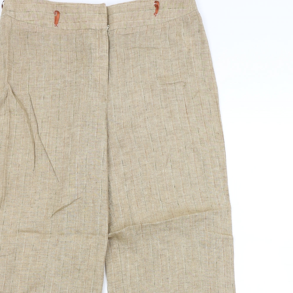 Phase Eight Womens Brown Striped  Trousers  Size 14 L26 in
