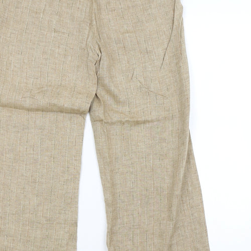 Phase Eight Womens Brown Striped  Trousers  Size 14 L26 in