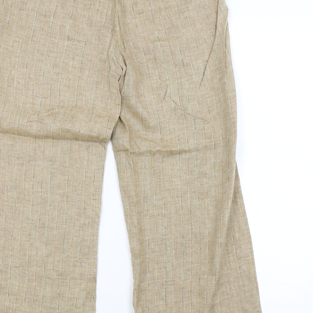 Phase Eight Womens Brown Striped  Trousers  Size 14 L26 in