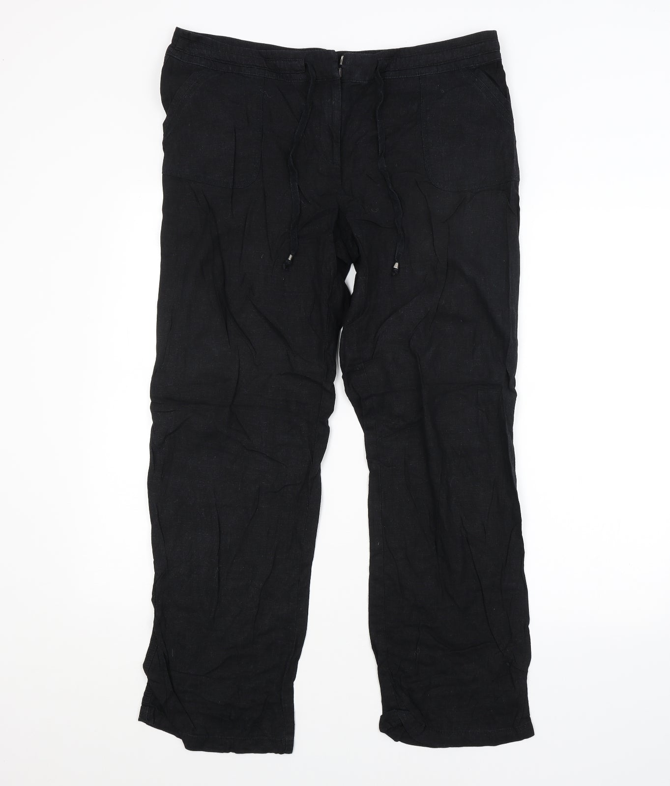 Papaya Womens Black   Trousers  Size 14 L28 in