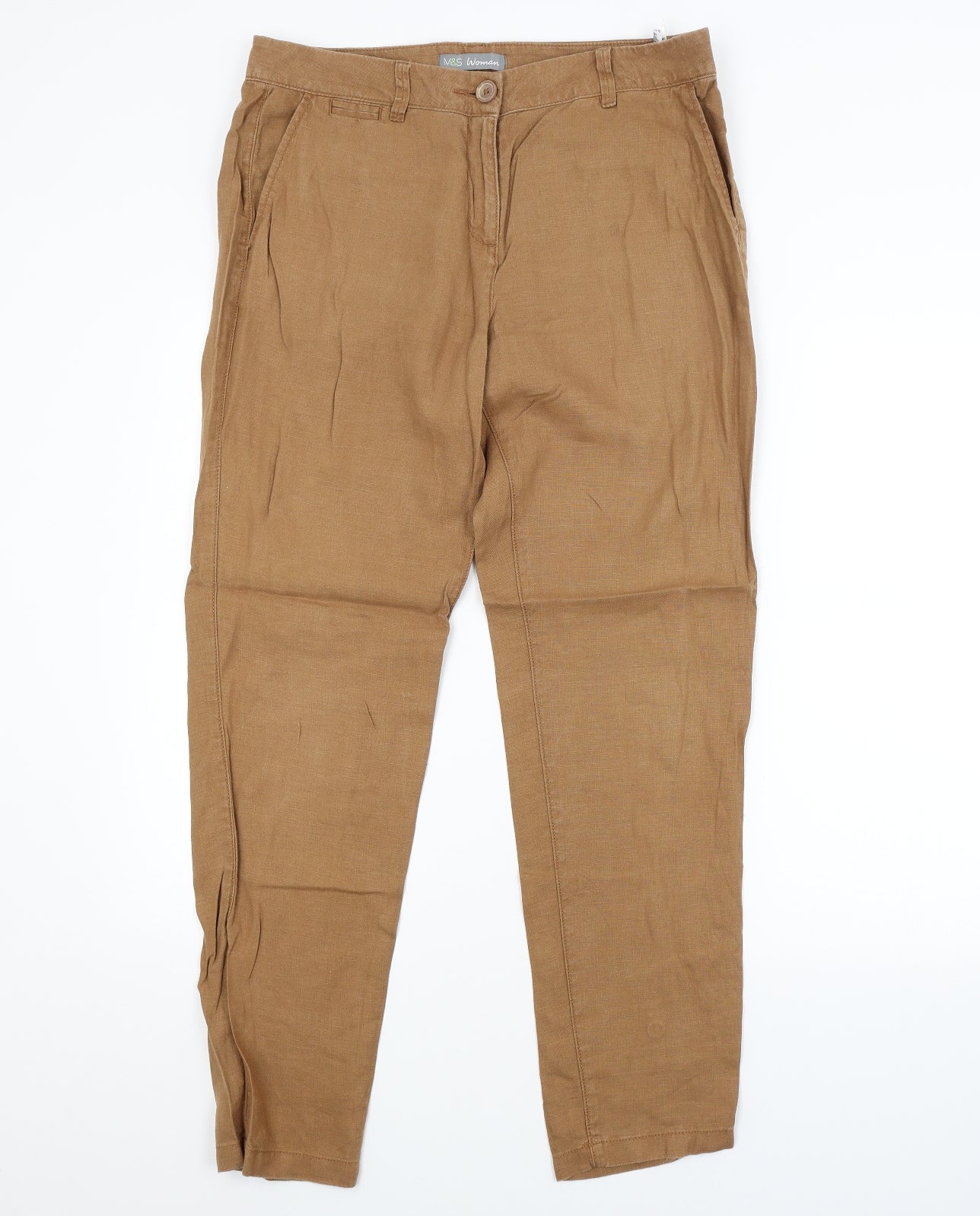 M&S Womens Brown   Trousers  Size 12 L29 in