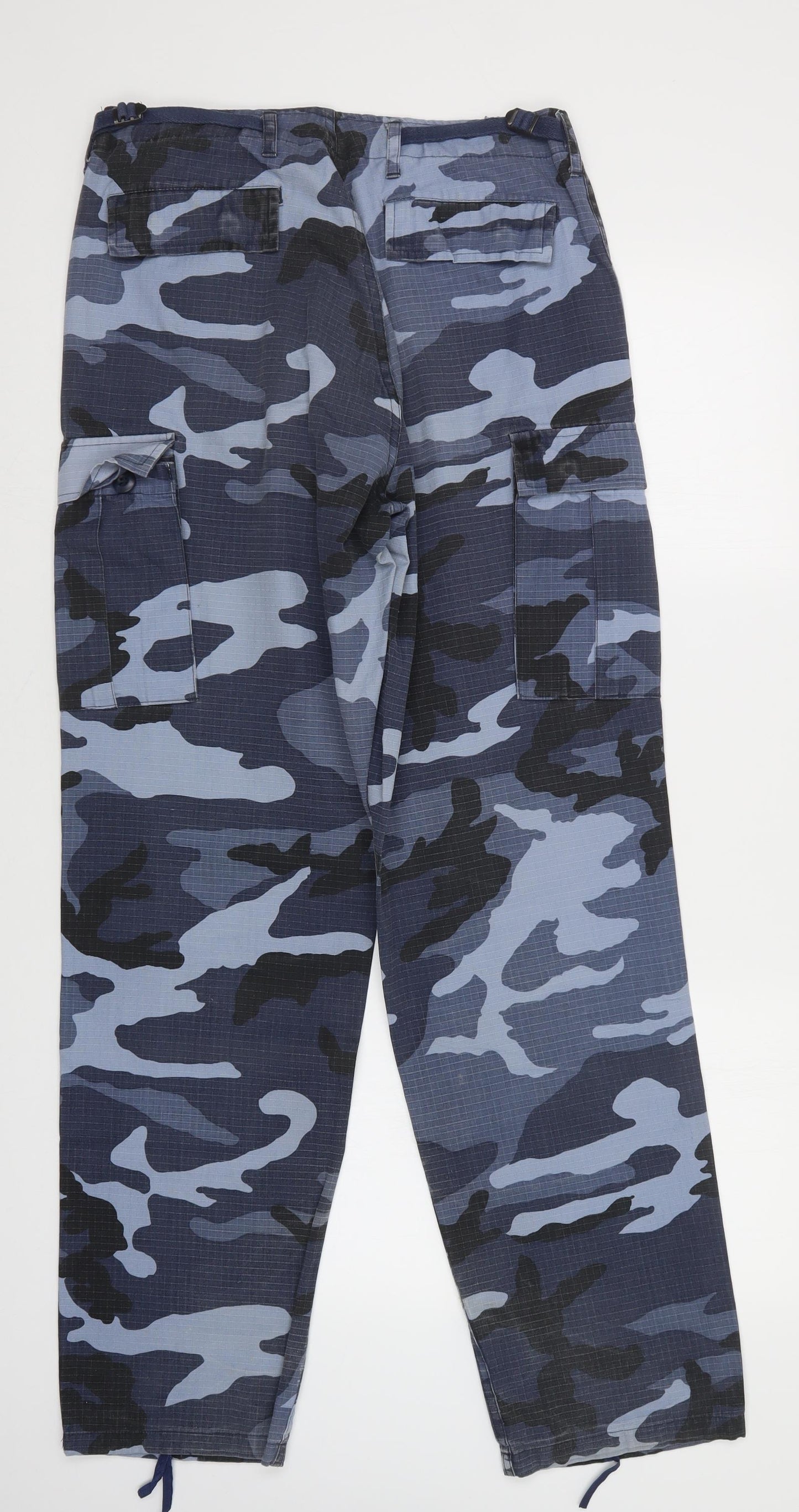 Preworn Mens Blue Camouflage  Cargo Trousers Size 32 L32 in