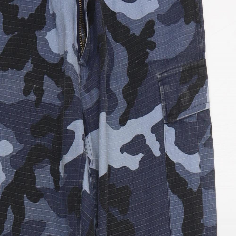 Preworn Mens Blue Camouflage  Cargo Trousers Size 32 L32 in