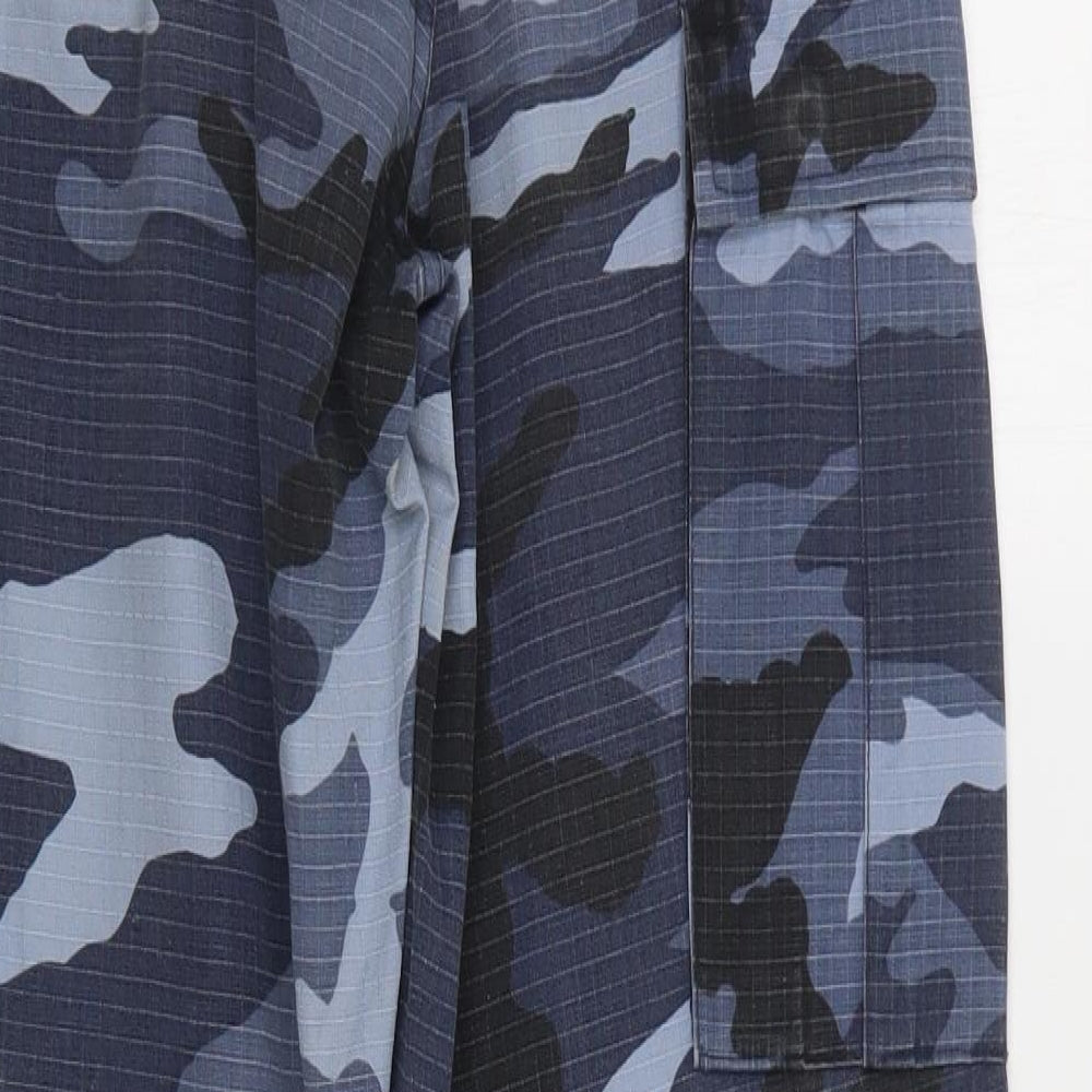 Preworn Mens Blue Camouflage  Cargo Trousers Size 32 L32 in