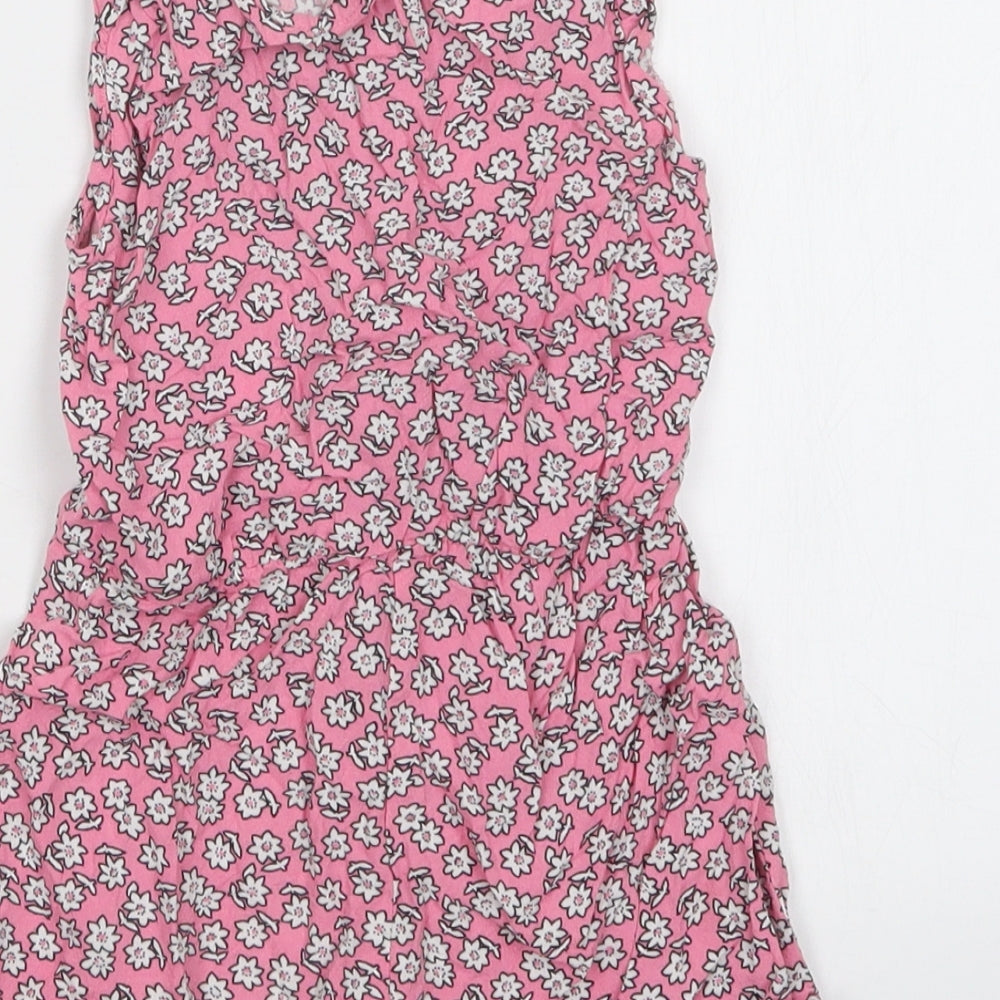 Jeff&Co Girls Pink Floral  Playsuit One-Piece Size 4-5 Years