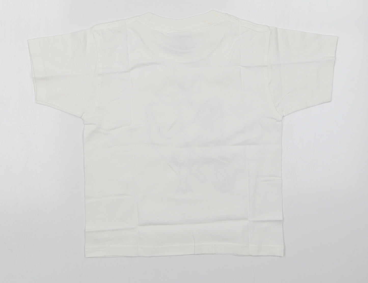 JERZEES Boys White   Basic T-Shirt Size 5-6 Years  - Dinosaur