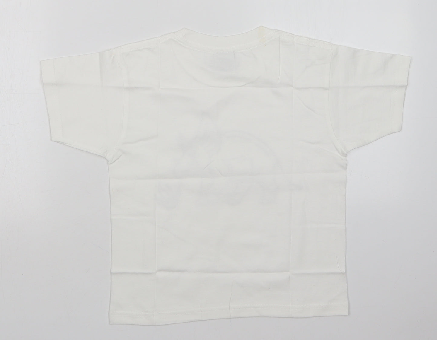 JERZEES Girls White   Basic T-Shirt Size 5-6 Years  - Dinosaur