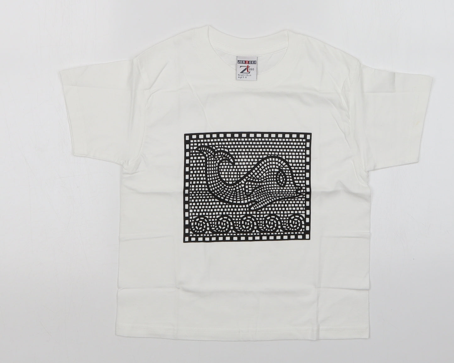JERZEES Girls White   Basic T-Shirt Size 7-8 Years