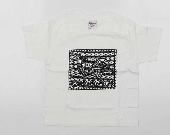 JERZEES Girls White   Basic T-Shirt Size 7-8 Years
