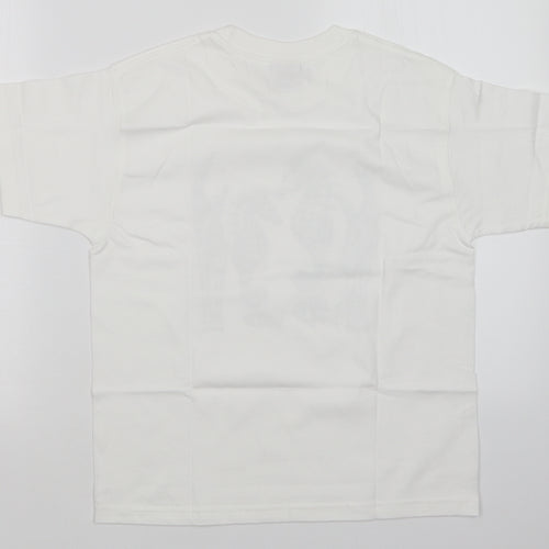 JERZEES Girls White   Basic T-Shirt Size 9-10 Years