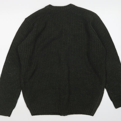 P.G. FIELD Mens Green   Cardigan Jumper Size L