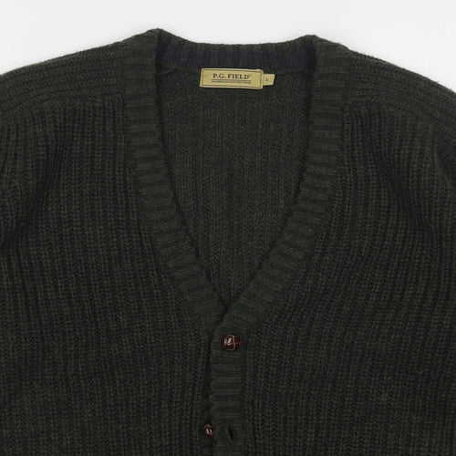 P.G. FIELD Mens Green   Cardigan Jumper Size L