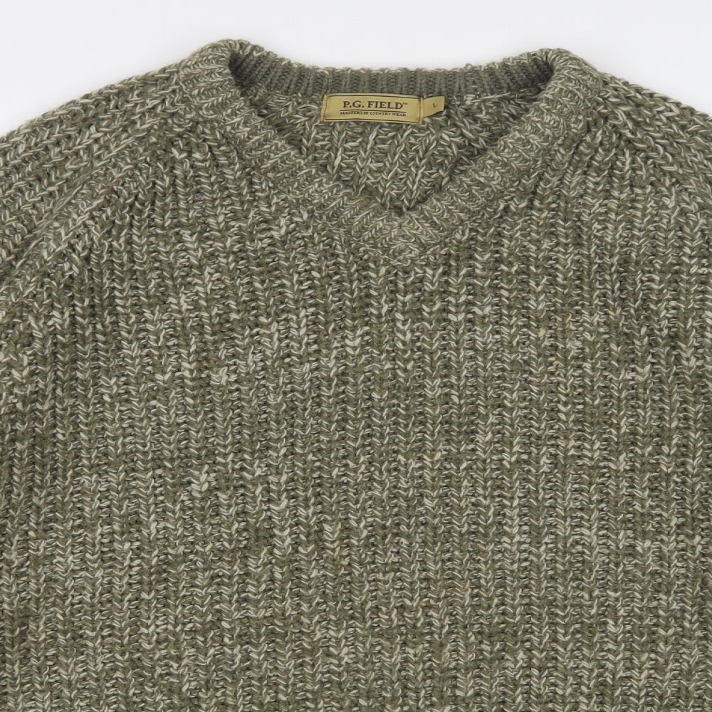 P.G. FIELD Mens Green   Pullover Jumper Size L