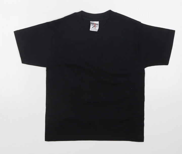 JERZEES Boys Black   Basic T-Shirt Size 5-6 Years